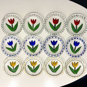 ❤️💙💛 NEVER USED Kosta Boda Tulipa 7" Salad Plates (set of 12)